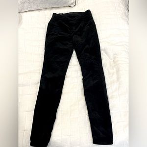 Black velvet pants. Skinny. Low ride.